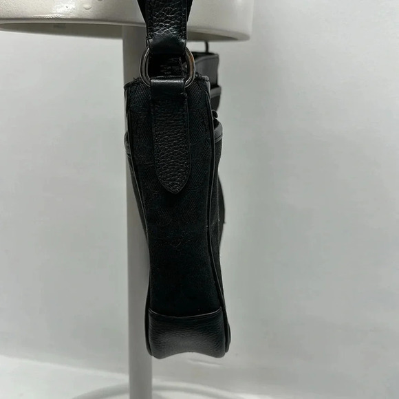 Coach Thompson Crossbody Bag Purse Jacquard Center Stripe Pebble Leather Black - Picture 3 of 12